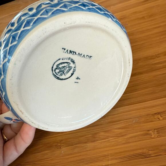 WIZA Boleslawiec Polish Pottery Cream Pitcher + Open Bowl Flawless Condition - Picture 7 of 9